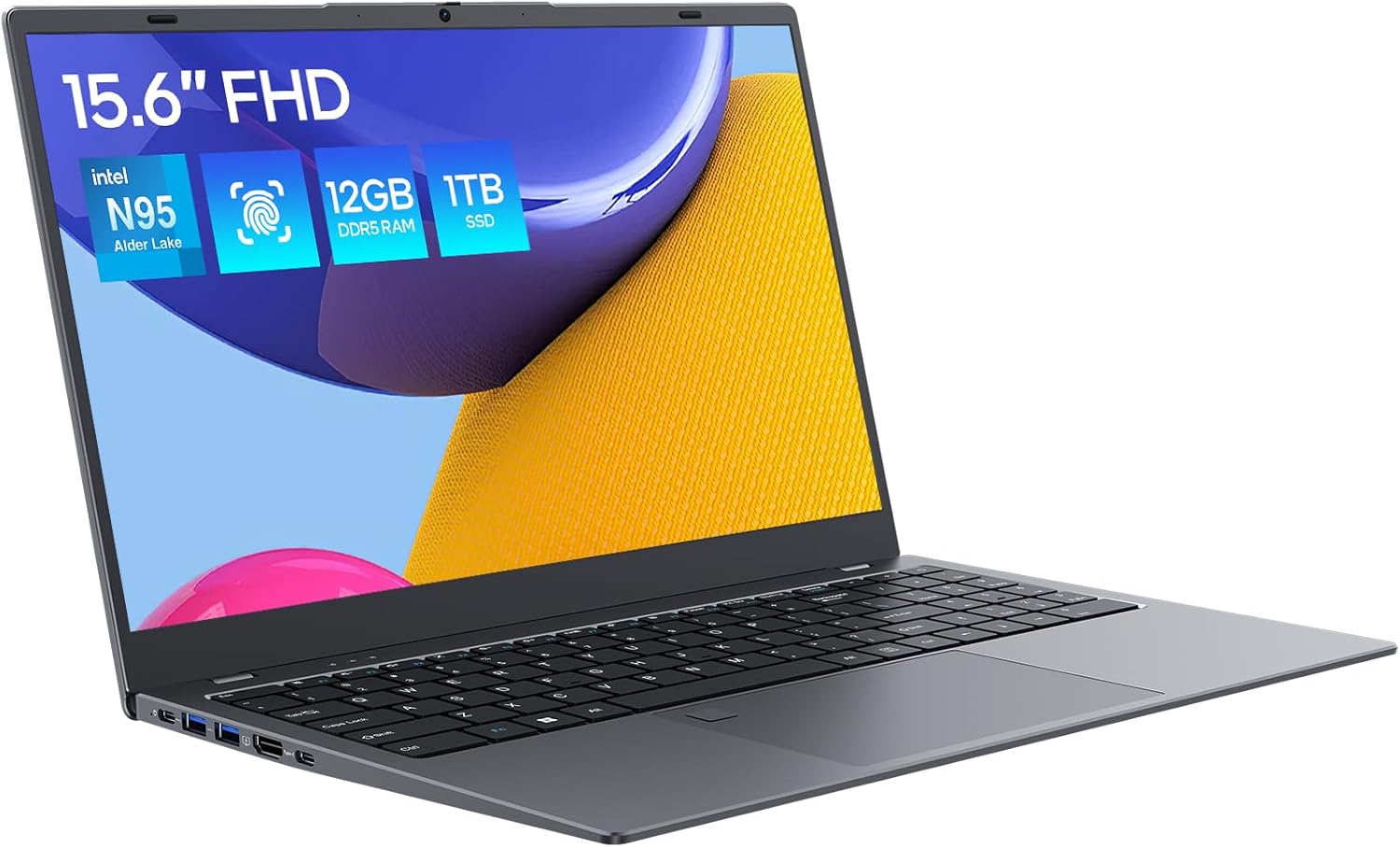 Ecohero ZETA 15.6-inch laptop with 12GB DDR5 and fingerprint reader